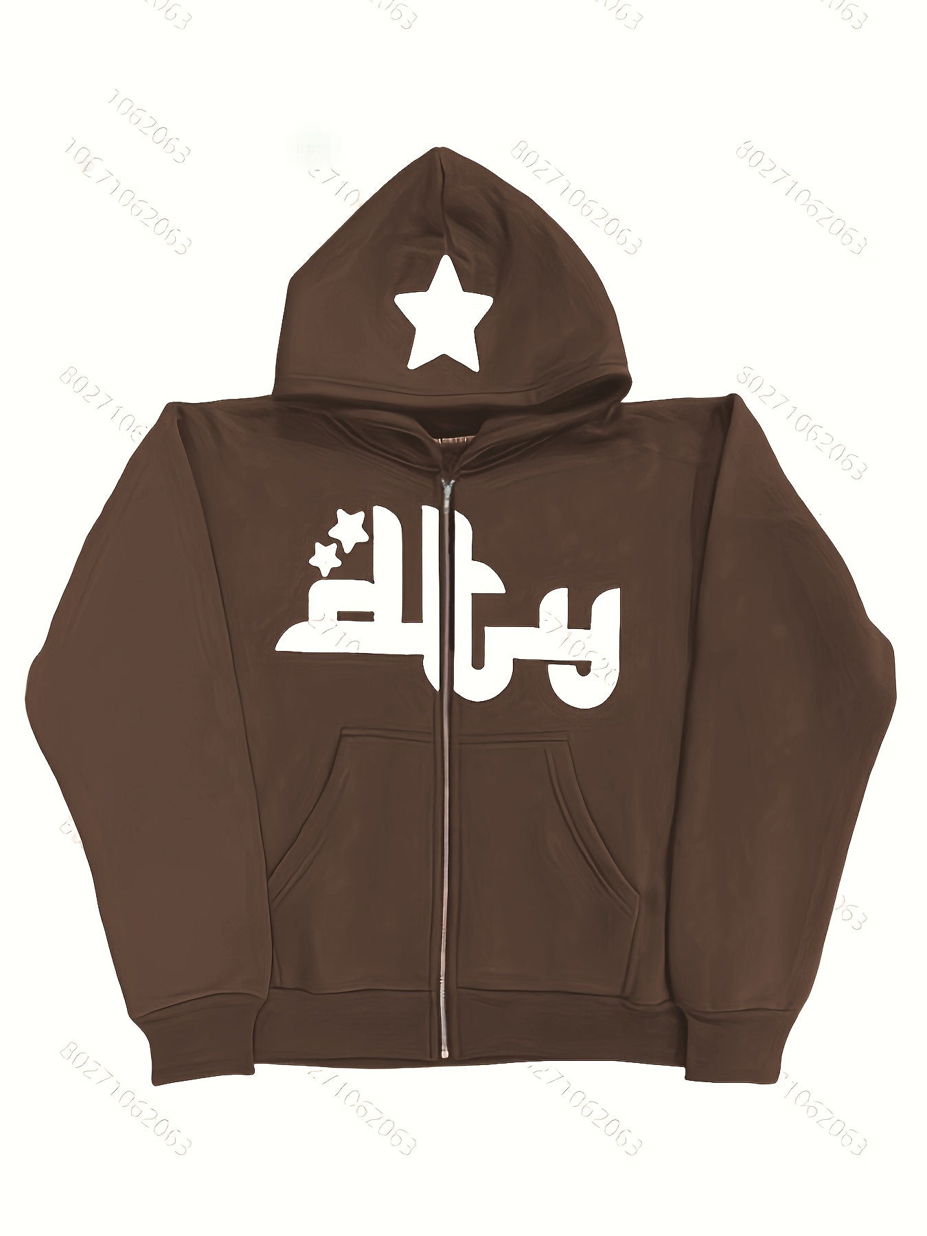 gbolsos Printed Zip Up Hoodies, Casual Long Sleeve Hip Hop Open Front Sweatshirt, Women's Clothing