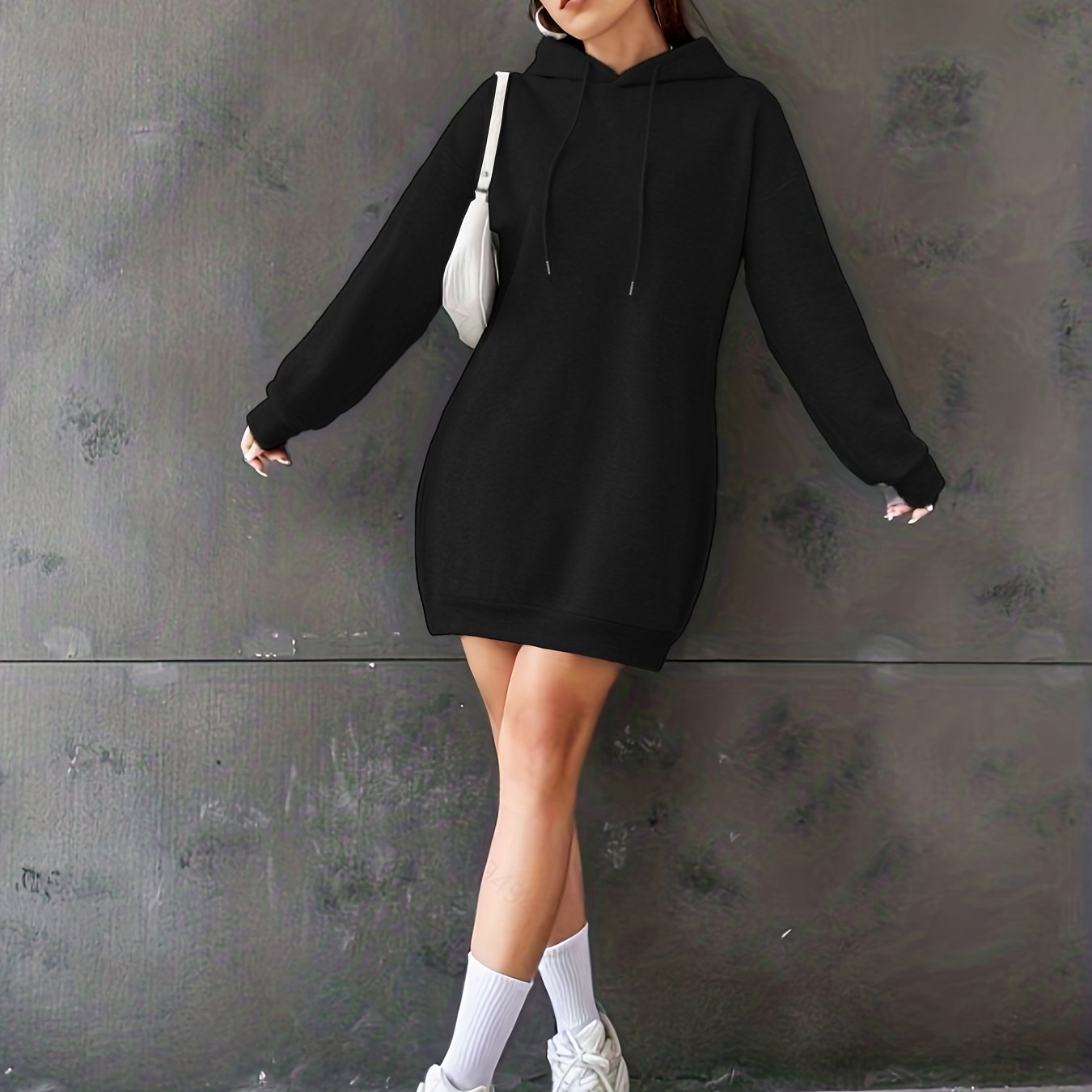 gbolsos Women's Long Length Solid Color Sports Sweatshirt, Hooded Casual Sports Sweatshirts, Women's Sporty Sweatshirts
