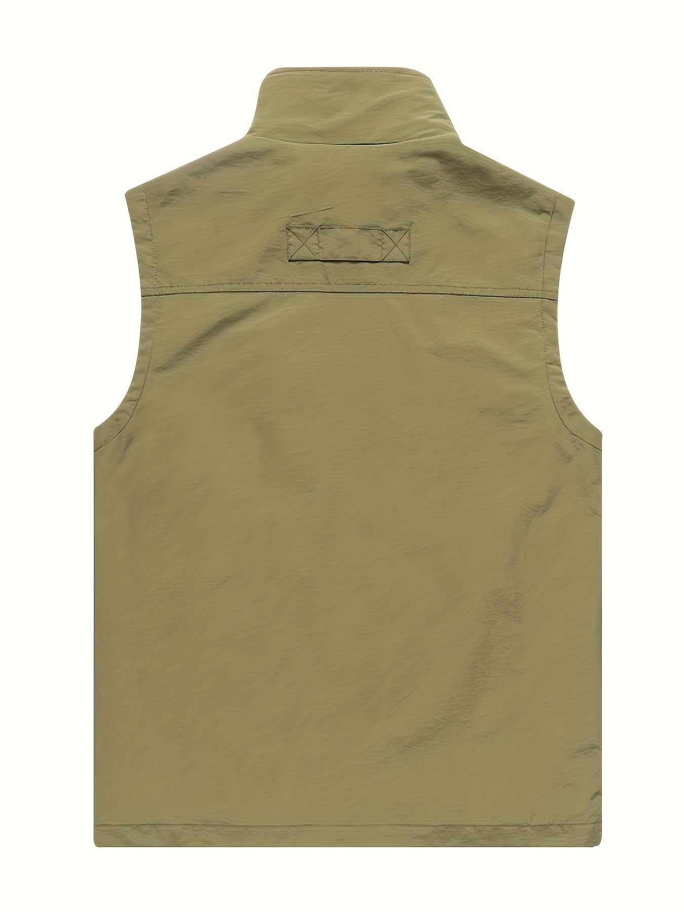 Men's Casual Plain Color Vest With Zip Up Pockets Men's Clothes Outerwear Sleeveless Jacket