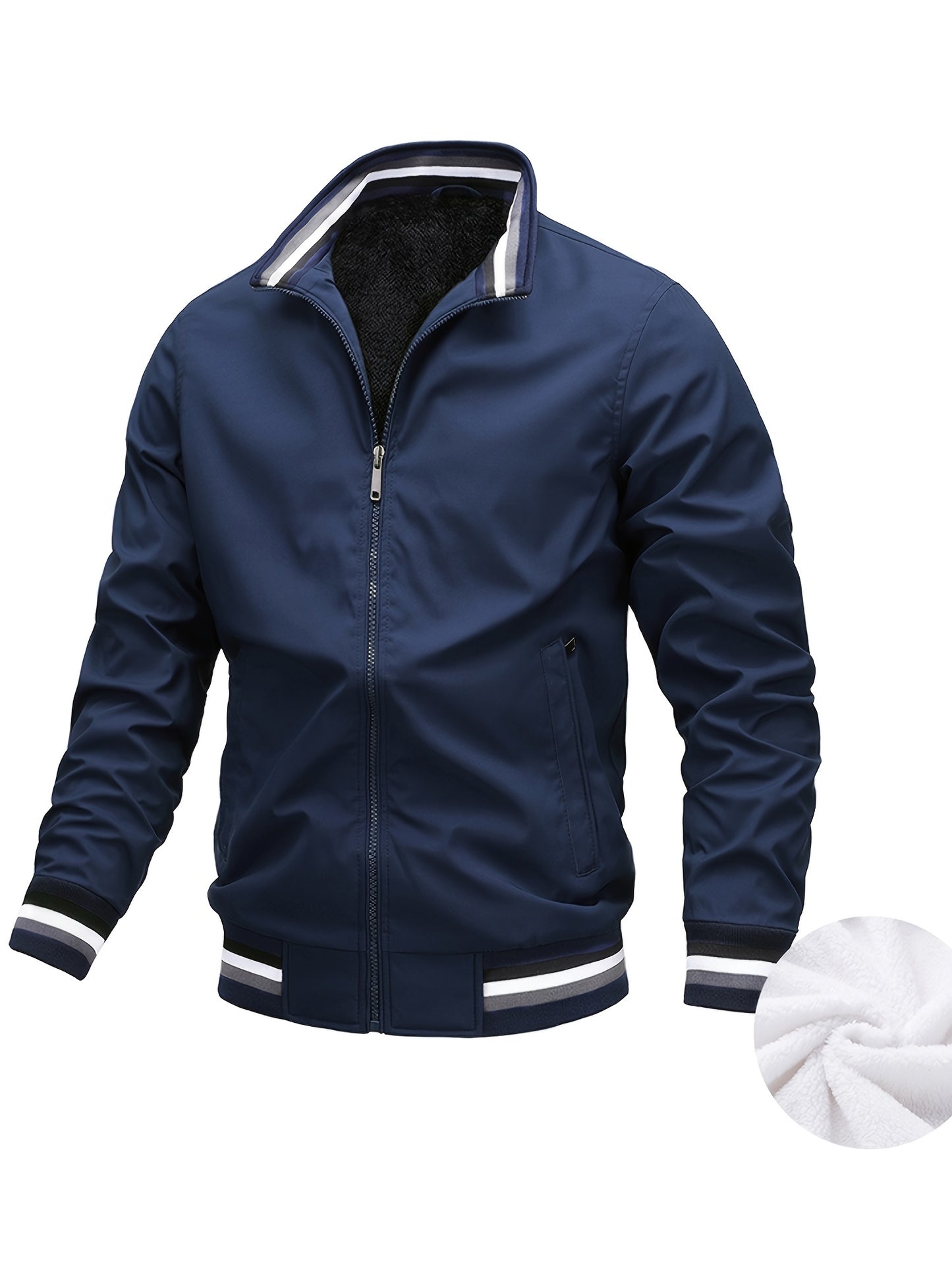 gbolsos Men's Casual Long Sleeves Stand Collar Zipper Sports Jackets