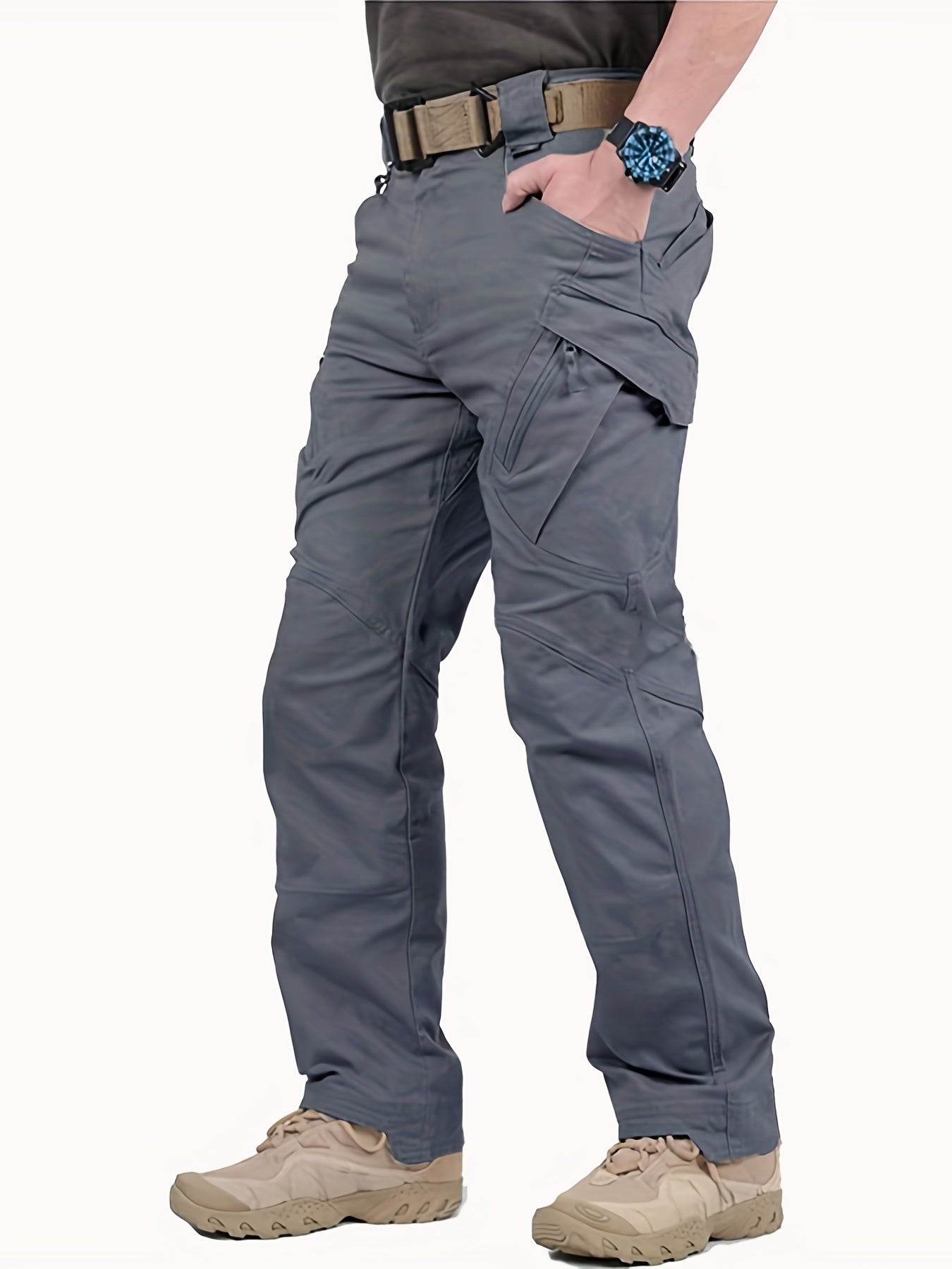 gbolsos Men's Outdoor Multi Functional Tactical Pants, Multi Pocket Outdoor Hiking Waterproof Sweatpants, Wear Resistant Cargo Pants