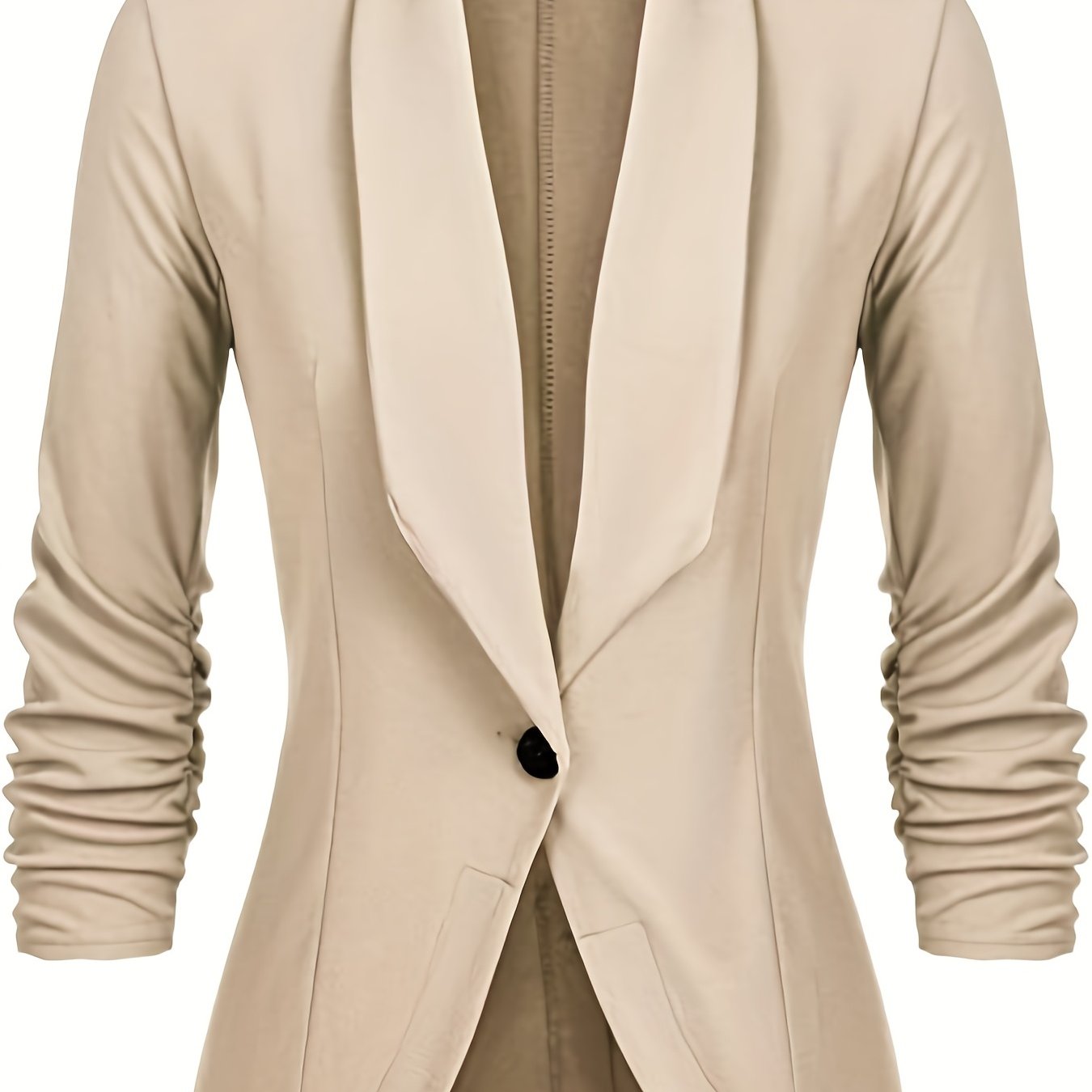 Solid Lapel Long Sleeve Blazer Jacket, Casual Commuter Office Lightweight Outerwear, Women's Clothing