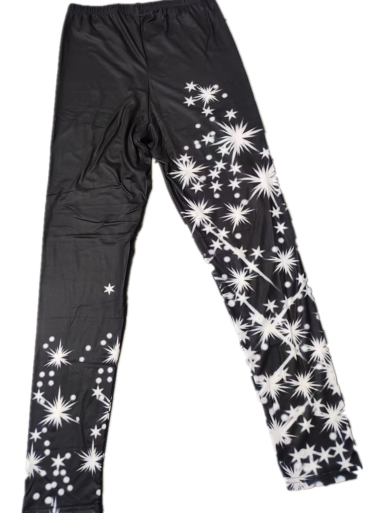 gbolsosStar Print Leggings, Casual High Waist Skinny Elastic Leggings For All Season, Women's Clothing