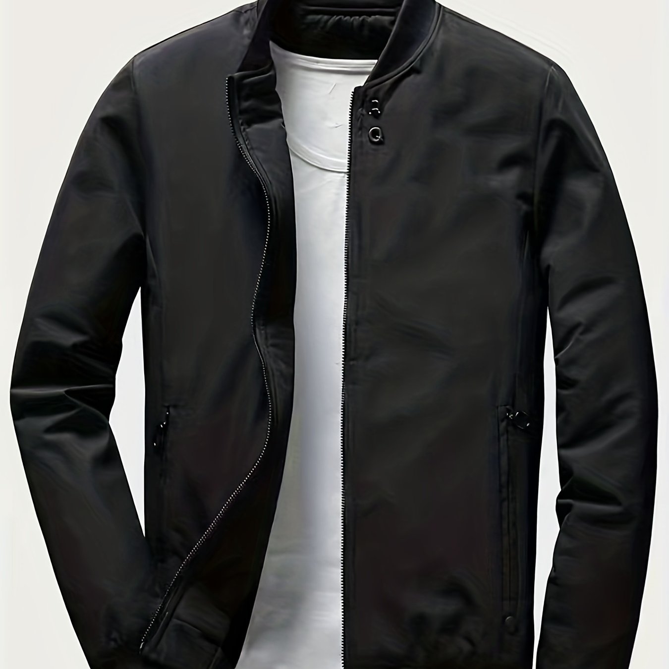 gbolsos Classic Design Windbreaker Jacket, Men's Casual Stand Collar Zip Up Jacket Coat For Spring Fall Outdoor Hiking Camping Cycling