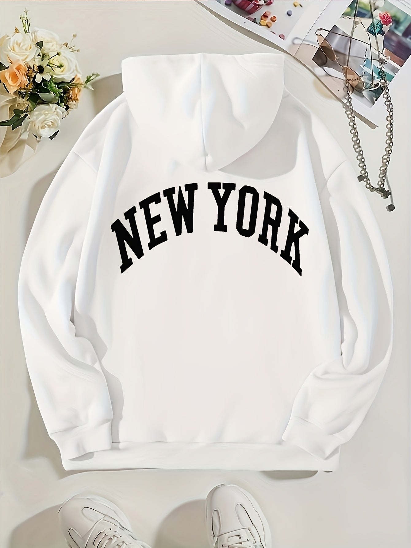gbolsos NEW YORK Letter Print Boys Casual Pullover Long Sleeve Hoodies, Boys Sweatshirt For Spring Fall, Kids Hoodie Tops Outdoor