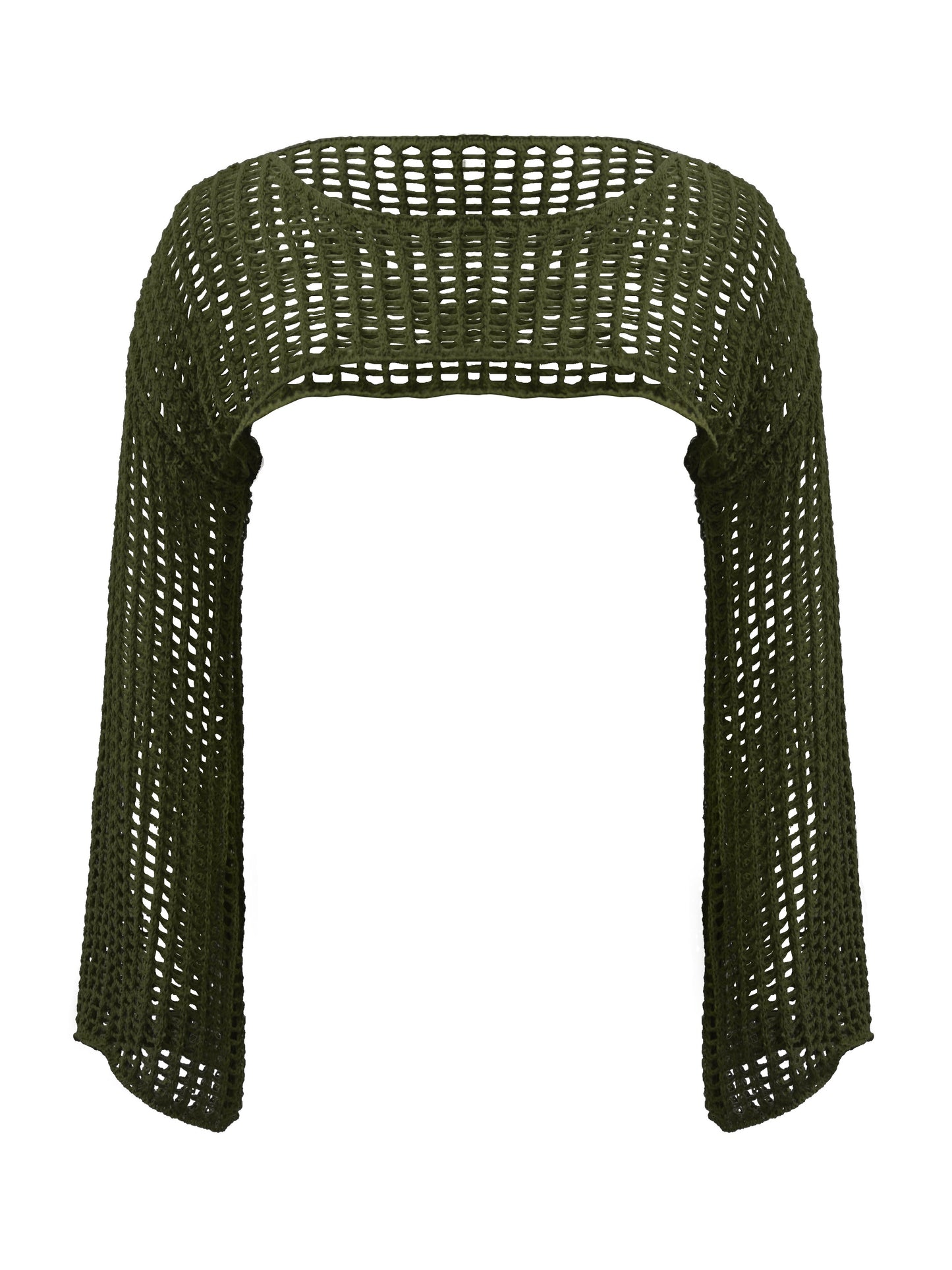 Y2K Hollow Out Crop Sweater, Long Sleeve Casual Sweater For Spring & Fall, Women's Clothing