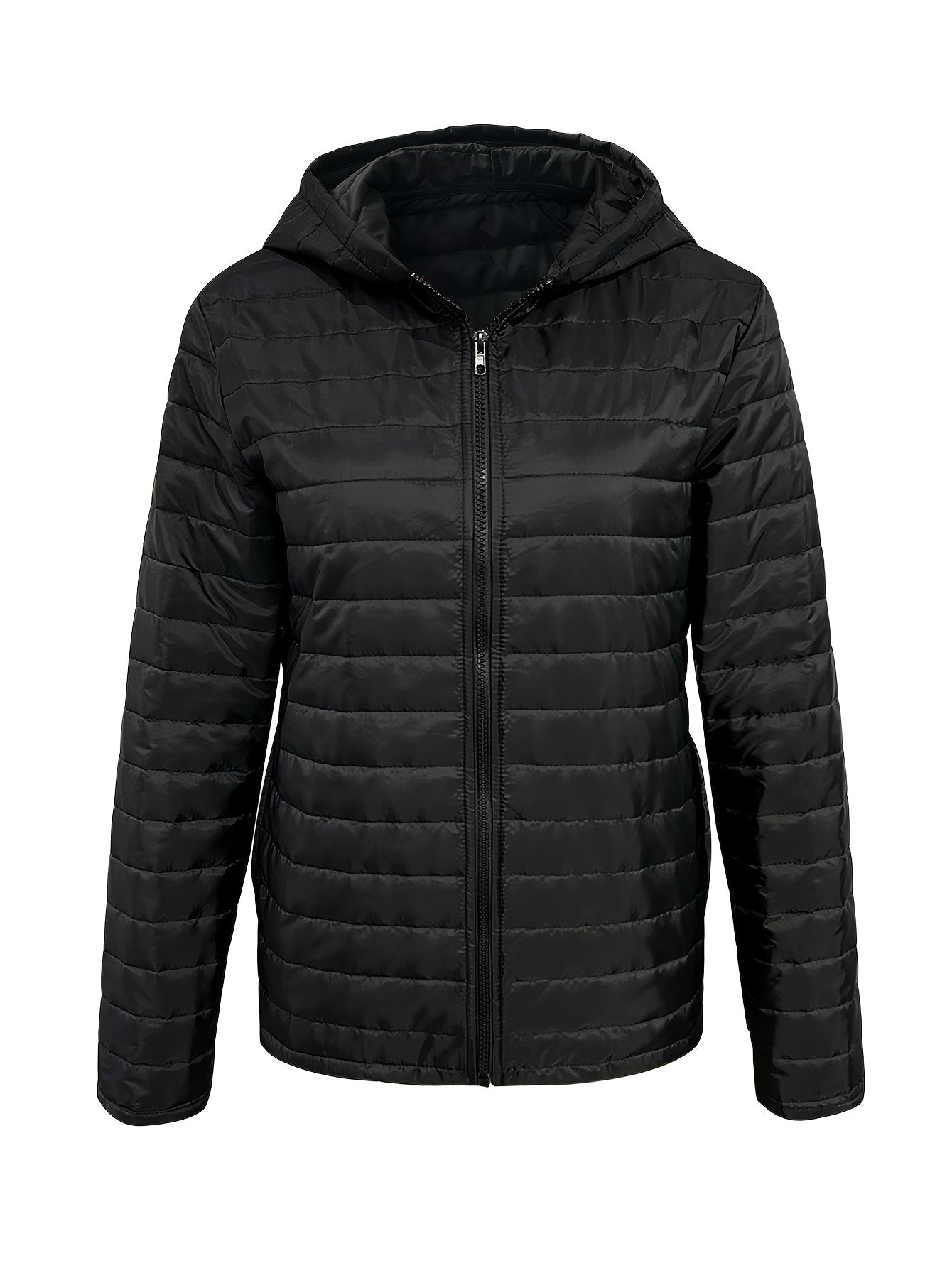 gbolsos Lightweight Hooded Jacket, Casual Zip Up Long Sleeve Outerwear For Fall & Winter, Women's Clothing