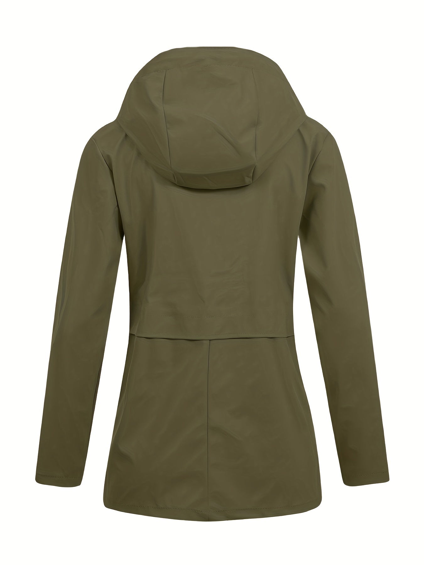 gbolsos Drawstring Hooded Jacket, Casual Button Front Long Sleeve Outerwear, Women's Clothing