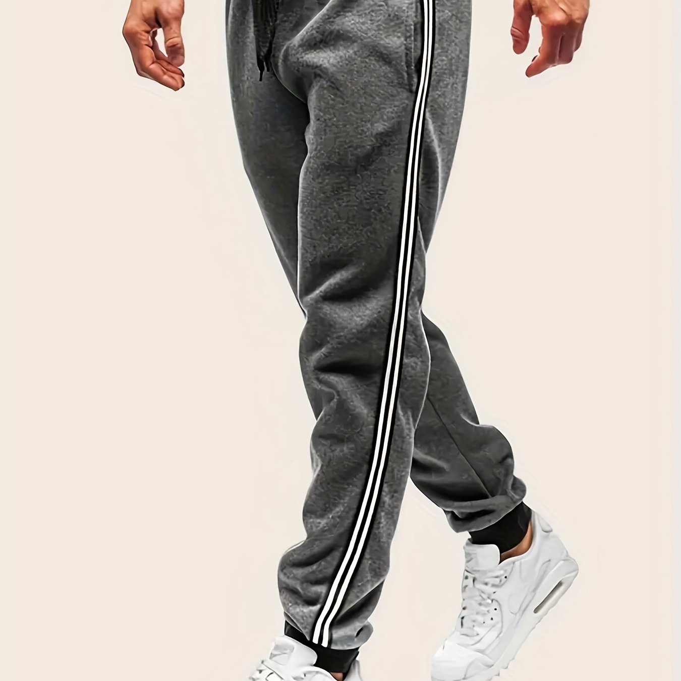 gbolsos Zipper Pocket Joggers, Men's Casual Loose Fit Slightly Stretch Waist Drawstring Pants For The Four Seasons Fitness Cycling