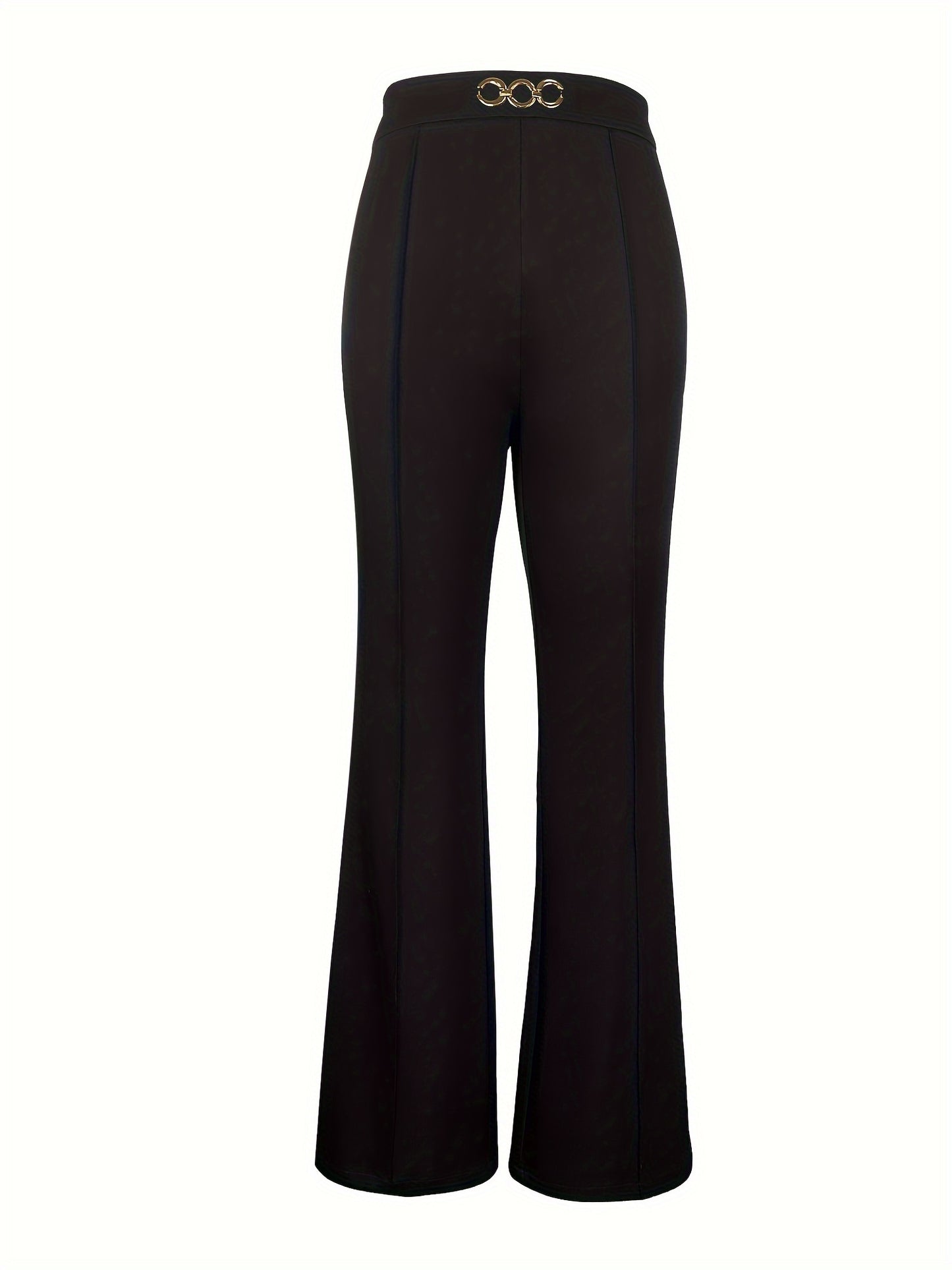 gbolsos Solid High Waist Pants Elegant Flare Leg Pants, Women's Clothing