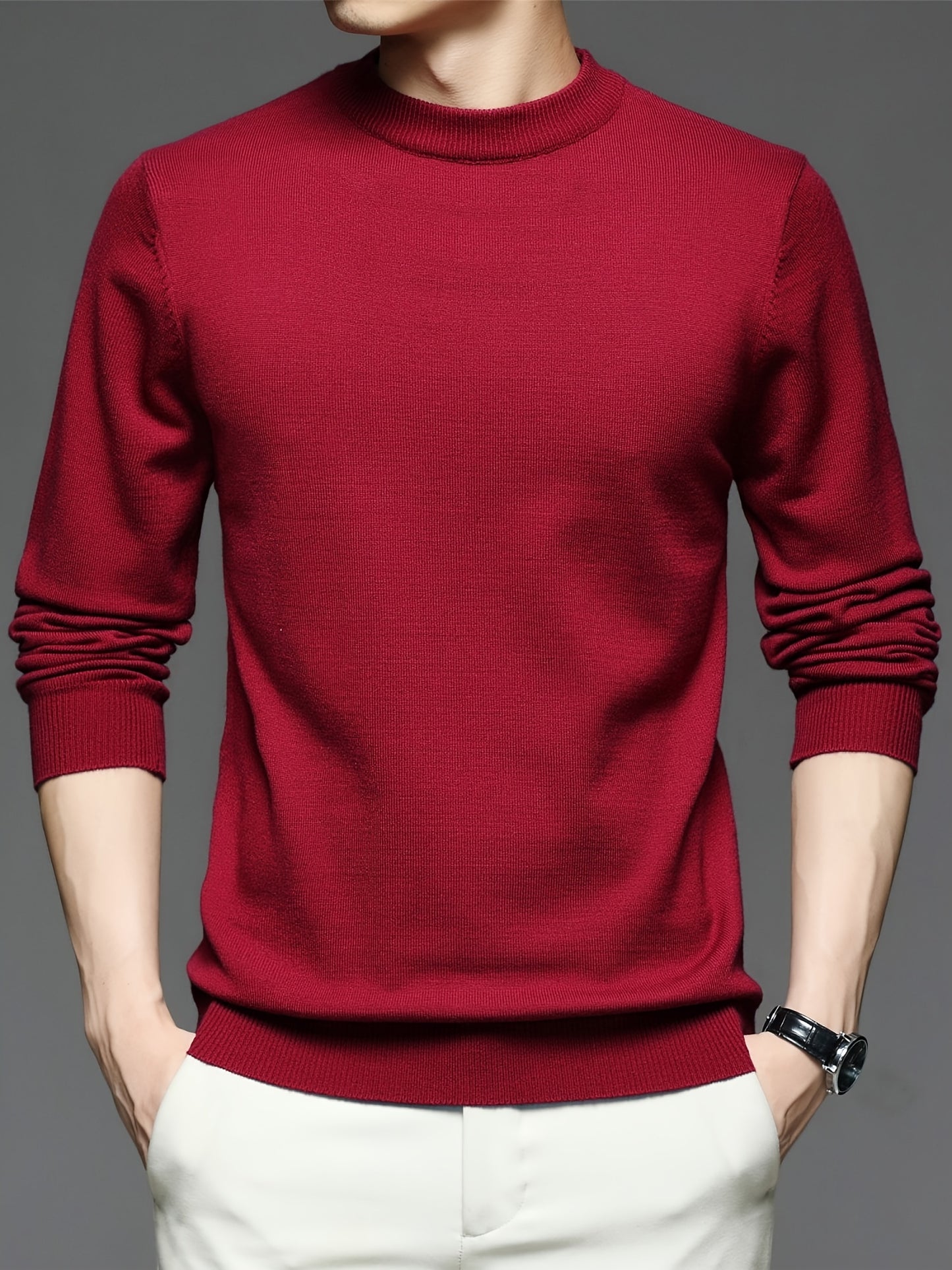 gbolsos Men's Round Neck Pullover Knit Sweater Best Sellers