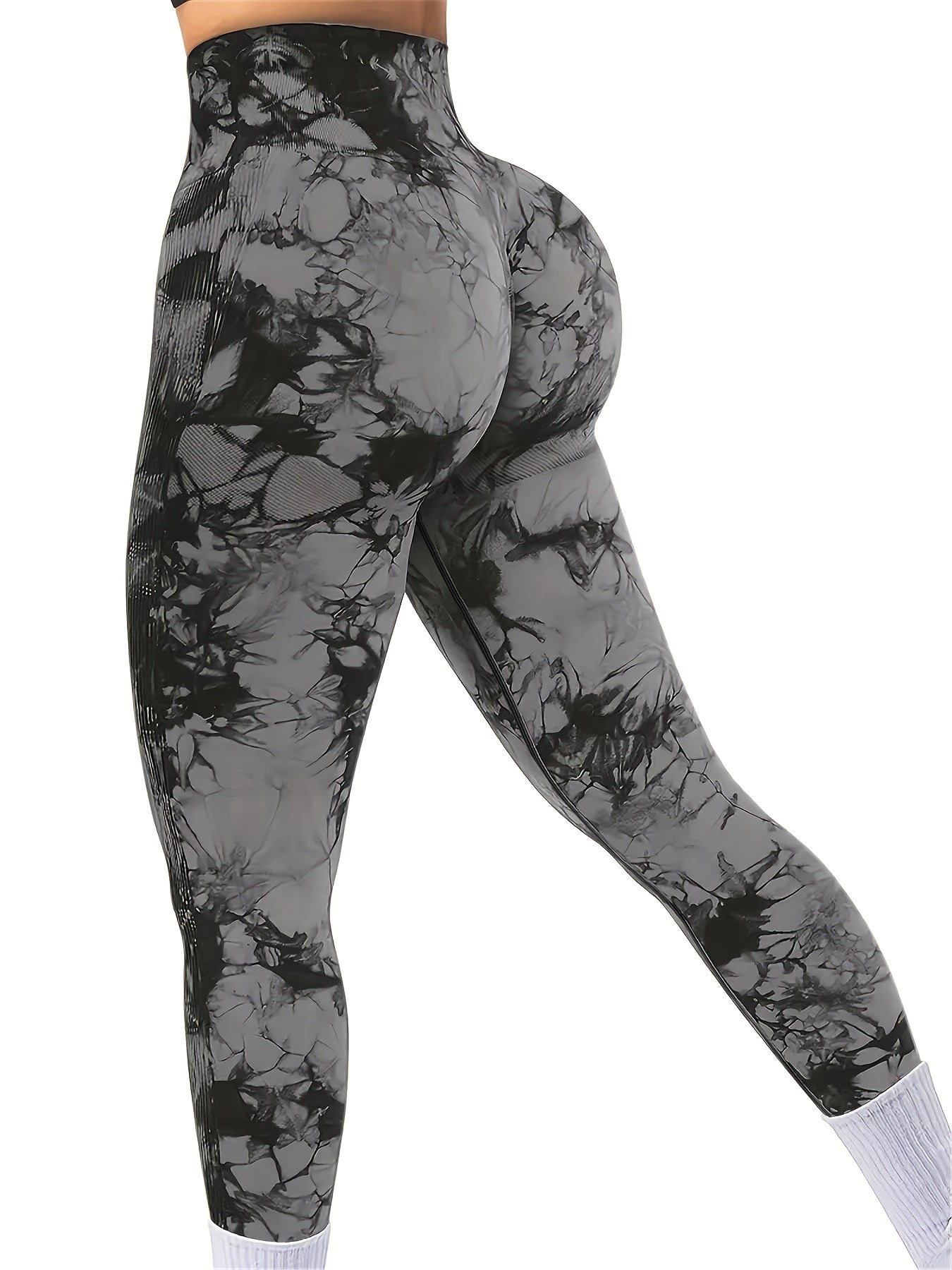 gbolsosRandom Print Leggings, High Waist Sports Casual Leggings, Women's Clothing
