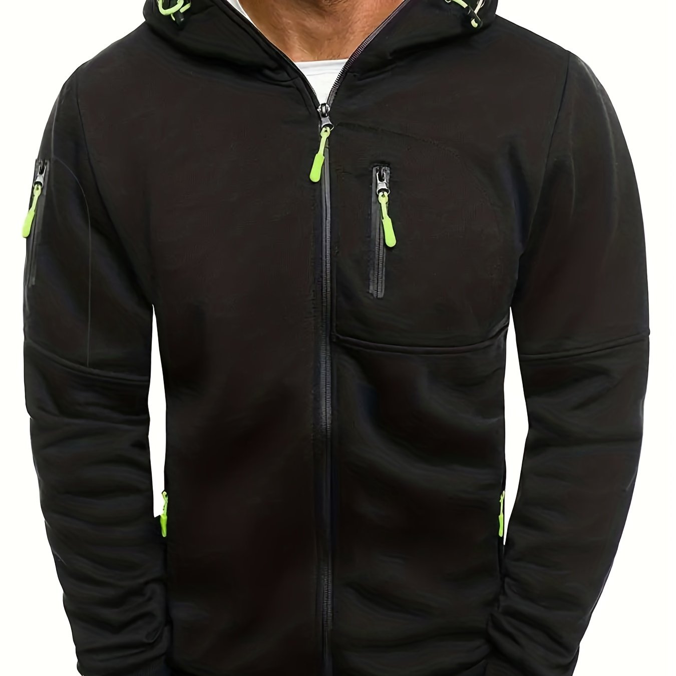 gbolsos Men's Zipper Jacket, Casual Comfy Loose Long Sleeve Hoodie, Men's Clothing