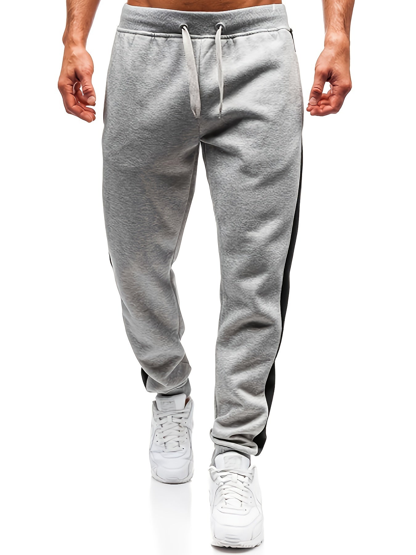 gbolsos Men's Color Block Drawstring Sweatpants, Elastic Waist Active Pants Jogger Pants Men's Clothes Fall Winter Bottoms