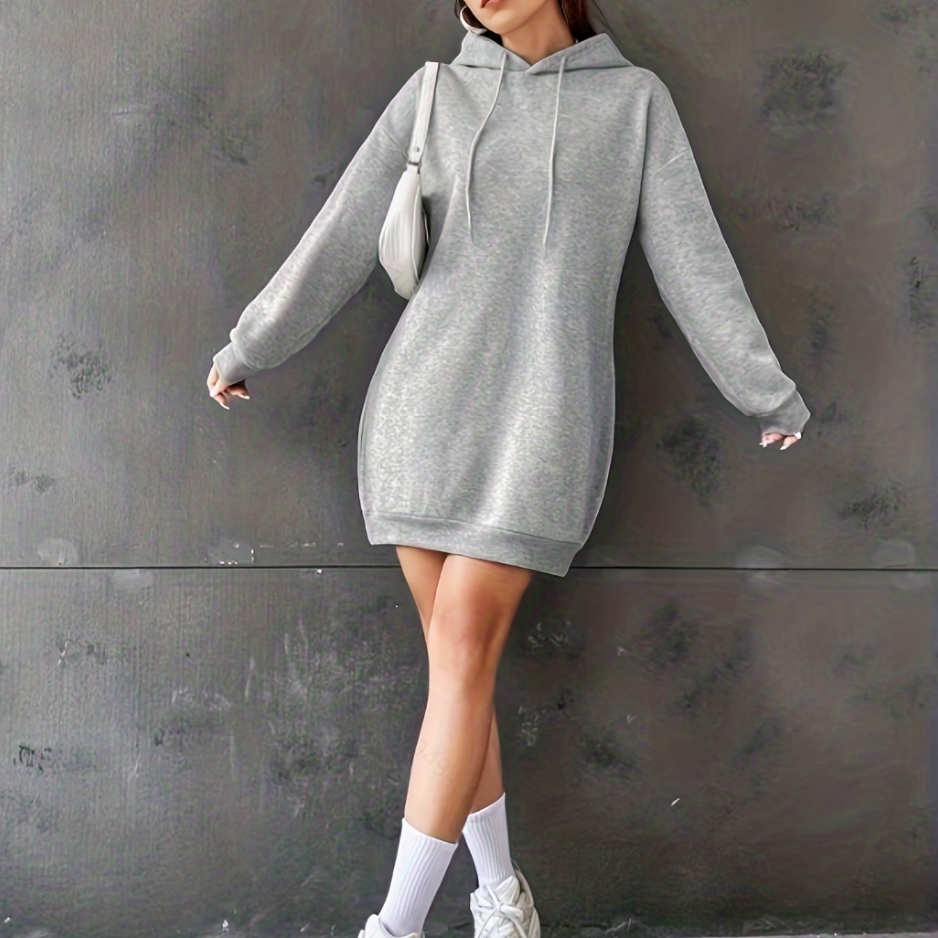 gbolsos Women's Long Length Solid Color Sports Sweatshirt, Hooded Casual Sports Sweatshirts, Women's Sporty Sweatshirts