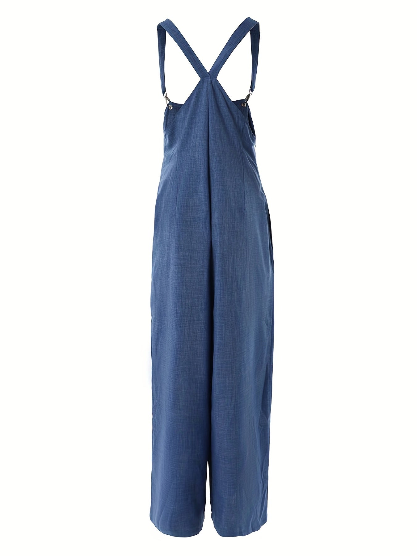 gbolsos Zipper Overall Jumpsuit, Casual Wide Leg Sleeveless Jumpsuit, Women's Clothing