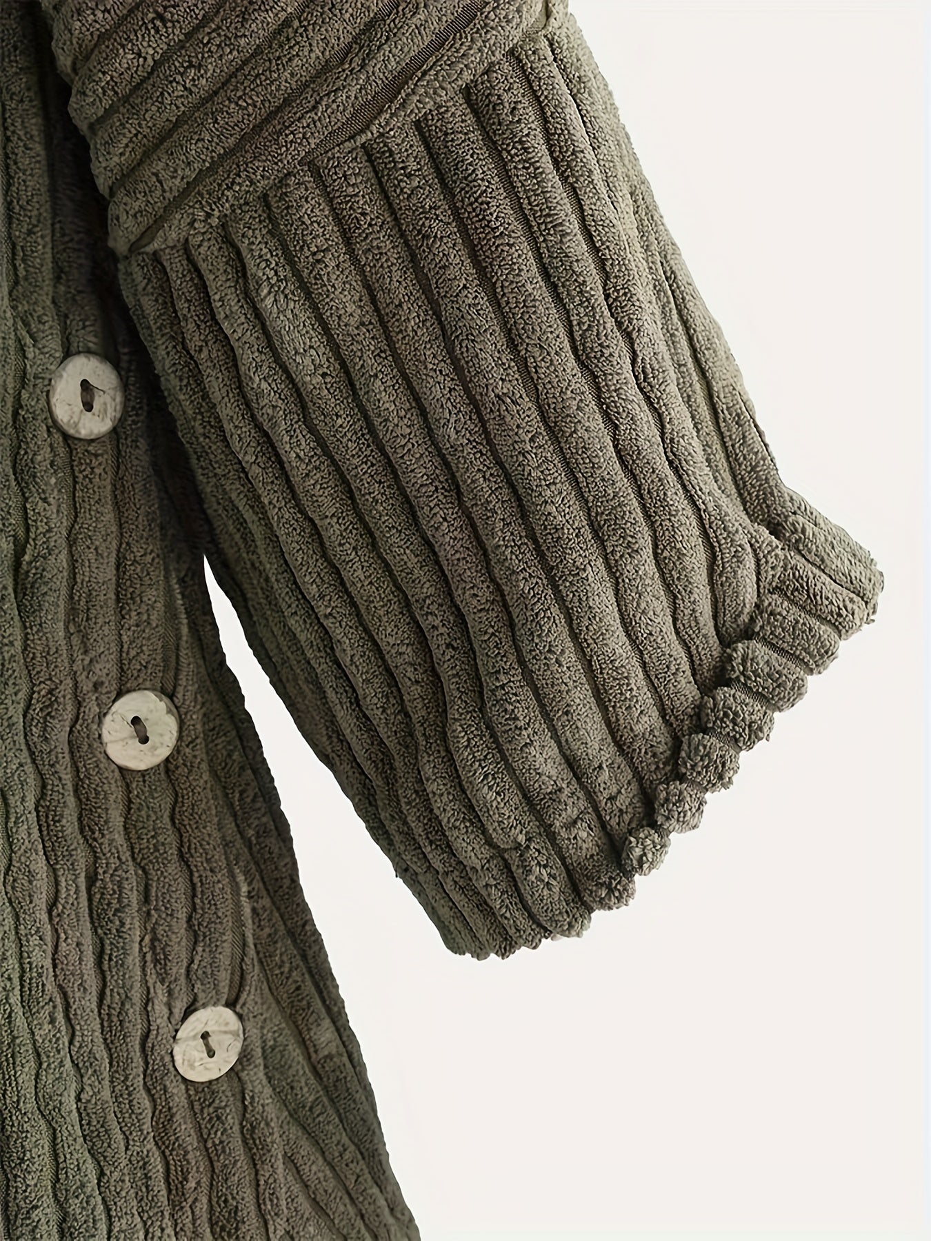 gbolsos Button Front Hooded Coat, Casual Solid Long Sleeve Outerwear, Women's Clothing