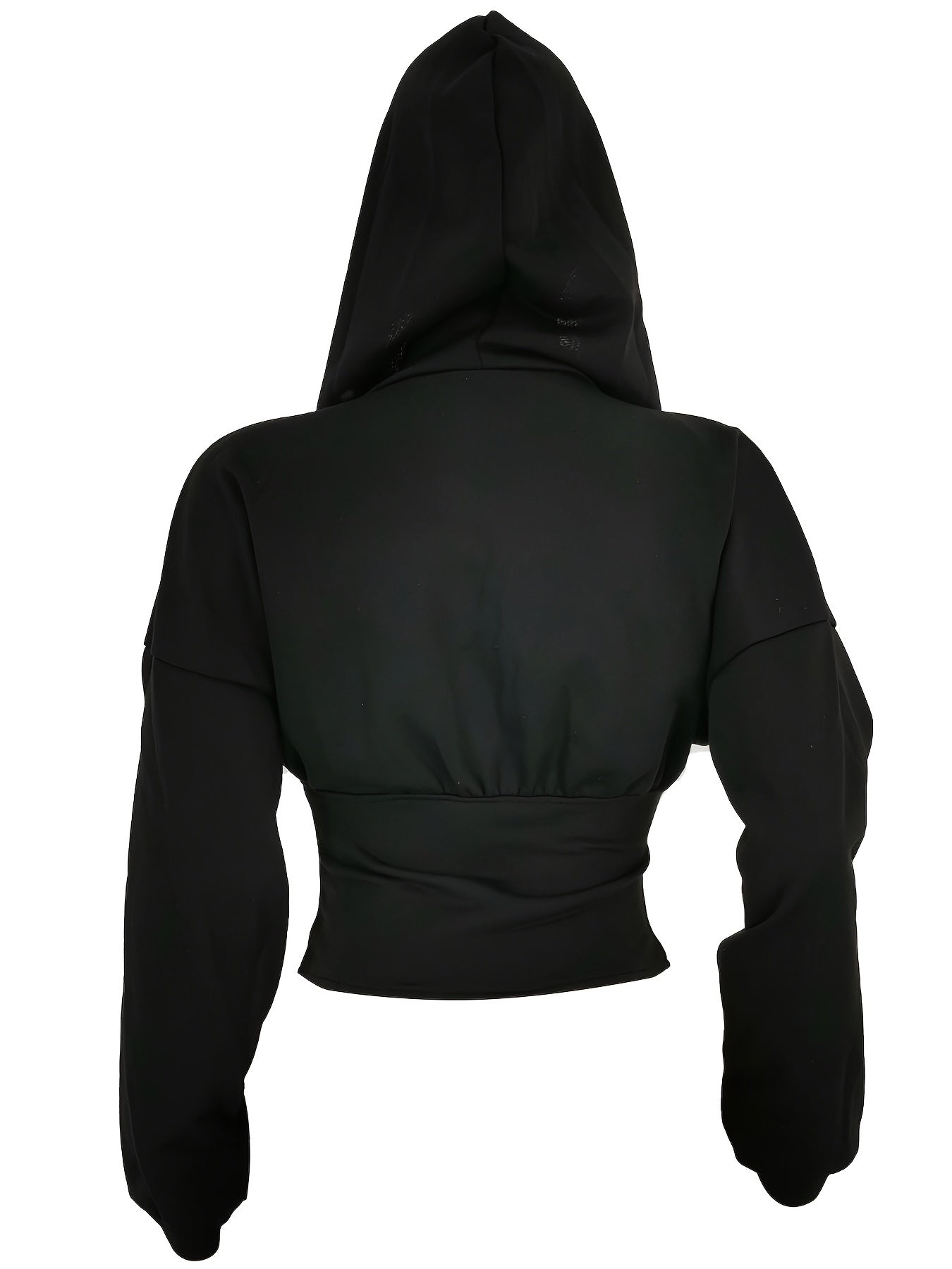 gbolsos Zip Up Crop Hoodie, Long Sleeve Hoodies Sweatshirt, Casual Tops For Fall & Winter, Women's Clothing