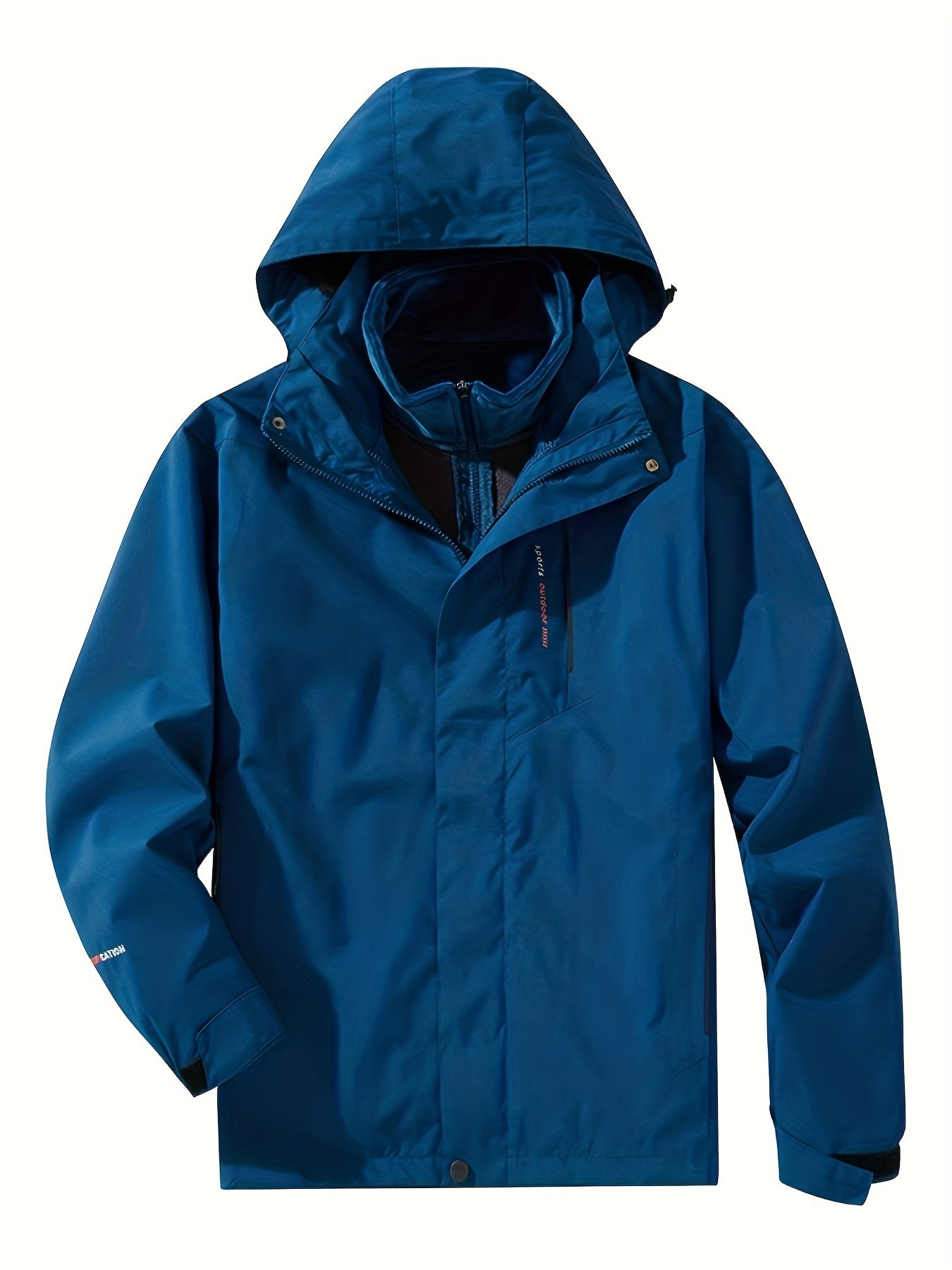 gbolsos One Size Smaller Men's Casual Double-Layer Hooded Trench Coat Winter