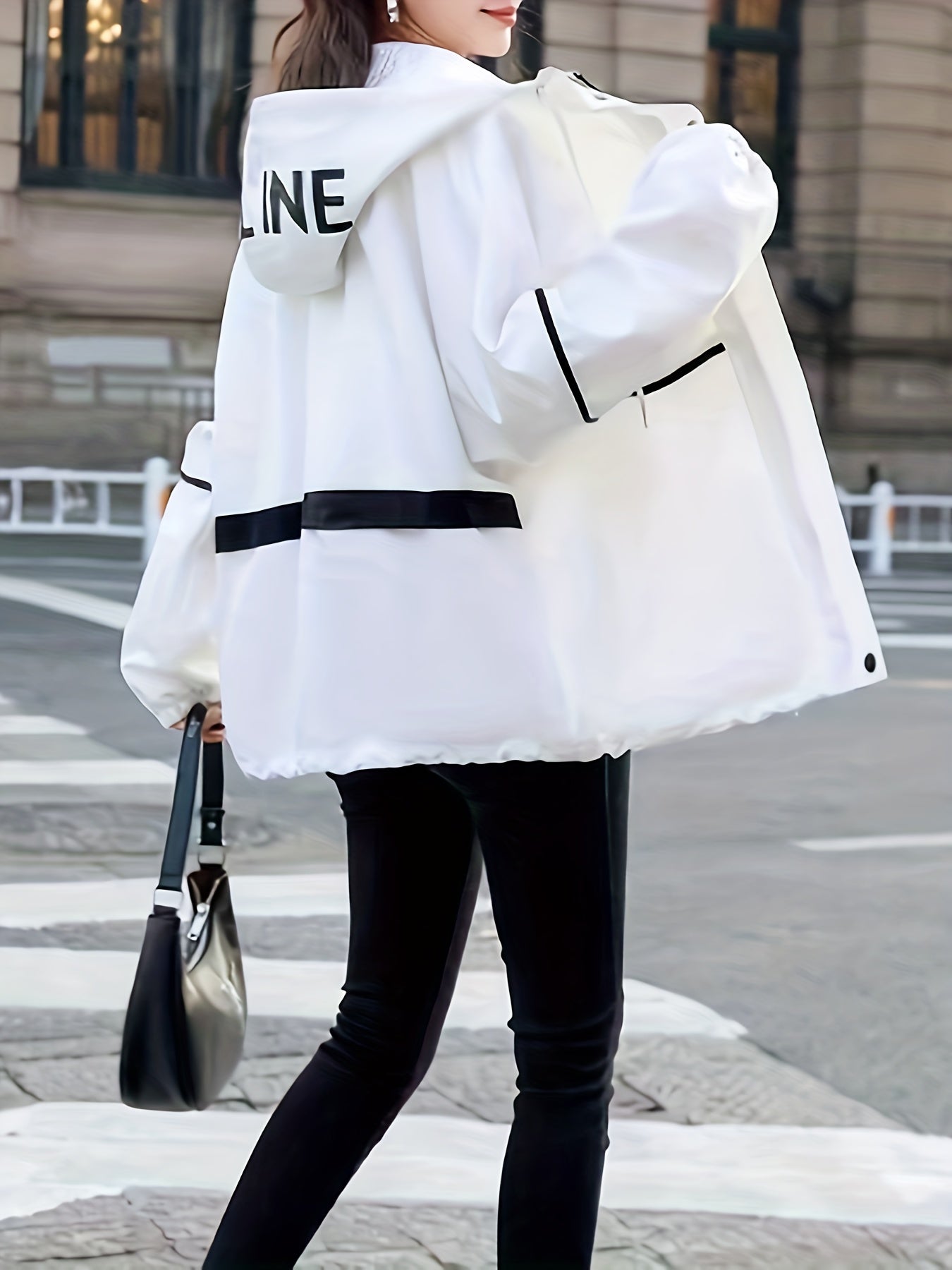gbolsos Drawstring Pocket Hooded Jacket, Casual Long Sleeve Jacket For Spring & Fall, Women's Clothing