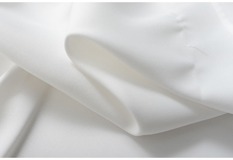 Gbolsos New Chiffon White V-neck Women's Blouses Long Sleeve Spring High Street Shirt Ladies Top Chemisier S-XXL Solid Color
