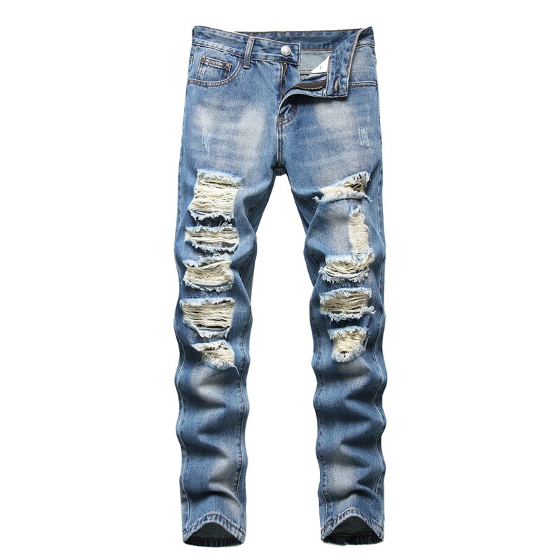 Gbolsos Autumn New Fashion Retro Hole Jeans Men Pants Cotton Denim Trouser Male Plus Size High Quality Jeans Dropshipping