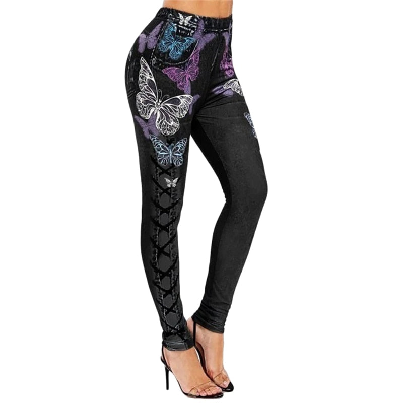 Gbolsos Ladies Leggings Clothing New Women Fashion 3D Print Causual Hip Slimming High Elastic Female Breathable Leggings