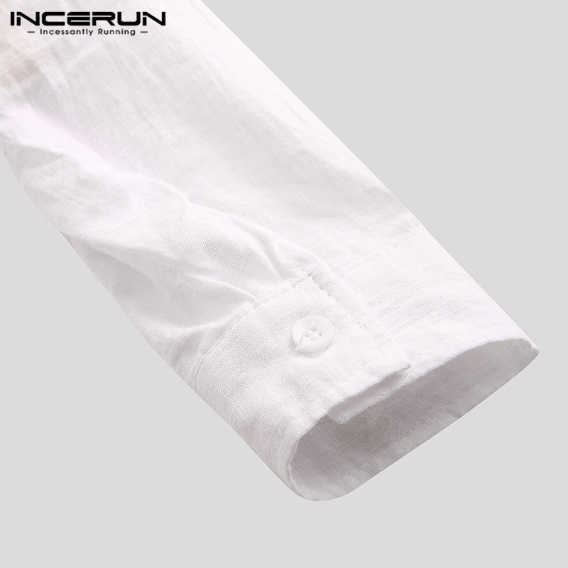 GbolsosMen's Shirt Fashion Cotton Long Sleeve Hanging Dyed Gradient Button Chic High Street Men Casual Shirts Camisa S-5XL INCERUN