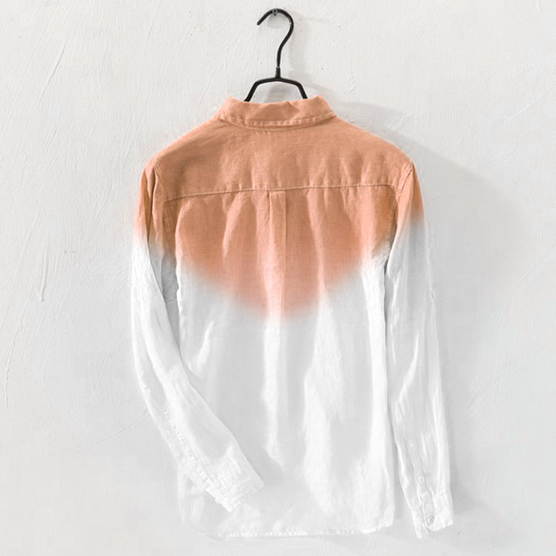 GbolsosMen's Shirt Fashion Cotton Long Sleeve Hanging Dyed Gradient Button Chic High Street Men Casual Shirts Camisa S-5XL INCERUN