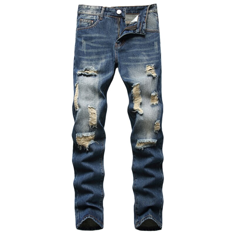Gbolsos Autumn New Fashion Retro Hole Jeans Men Pants Cotton Denim Trouser Male Plus Size High Quality Jeans Dropshipping