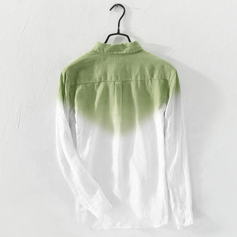 GbolsosMen's Shirt Fashion Cotton Long Sleeve Hanging Dyed Gradient Button Chic High Street Men Casual Shirts Camisa S-5XL INCERUN