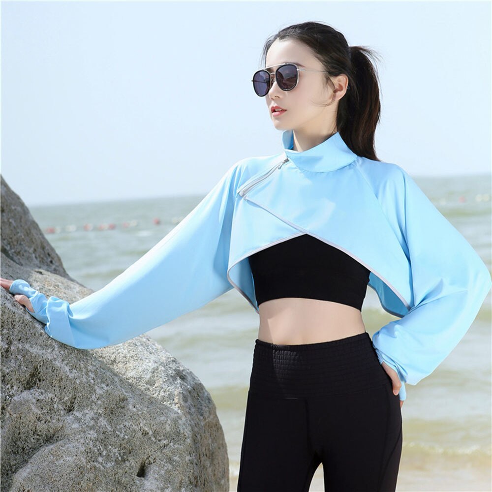 Gbolsos Summer Casual Solid Shawl Long Batwing Sleeve Capes Ponchos Outdoor Cycling Cloak Anti UV Loose Light Sun Protection Cross Coats