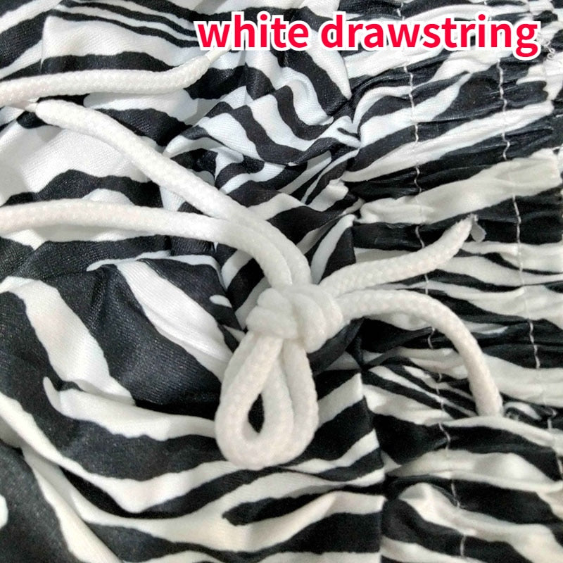Gbolsos Pants Women Lace-up Adjustable Zebra Pattern Striped Fashionable Loose Leisure Stylish Straight Trousers Womens Comfortable Chic