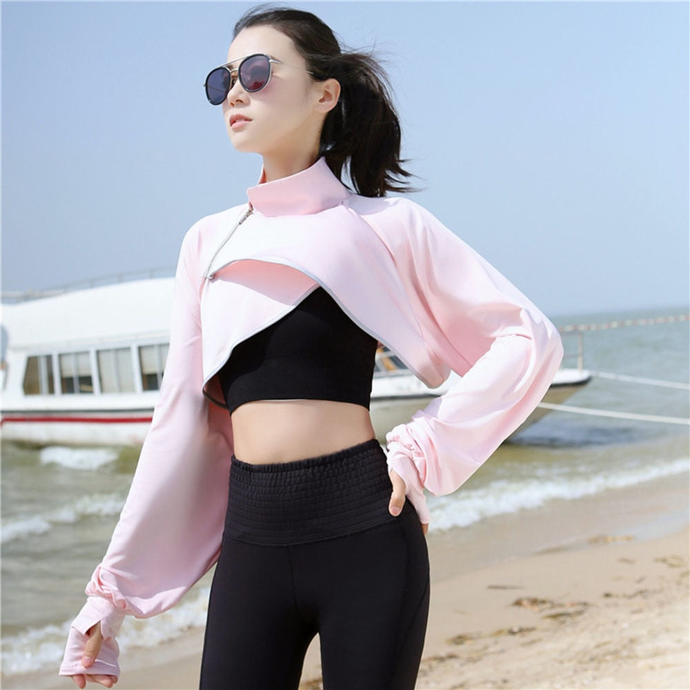 Gbolsos Summer Casual Solid Shawl Long Batwing Sleeve Capes Ponchos Outdoor Cycling Cloak Anti UV Loose Light Sun Protection Cross Coats