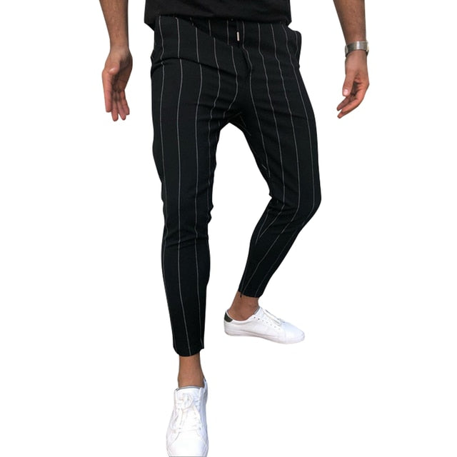 New own plaid pants placket button zipper trend all-match casual trousers