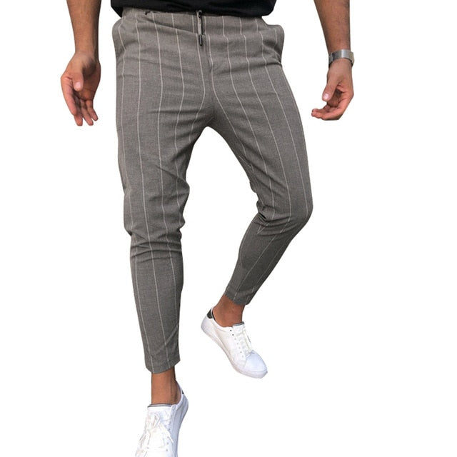 New own plaid pants placket button zipper trend all-match casual trousers