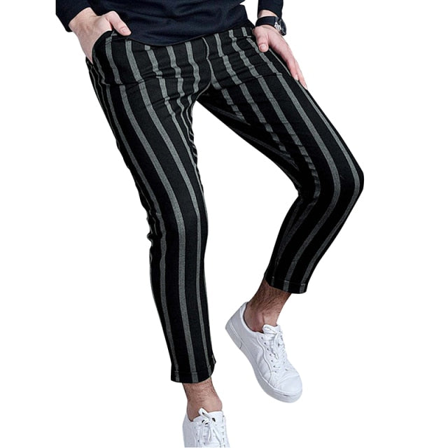 New own plaid pants placket button zipper trend all-match casual trousers