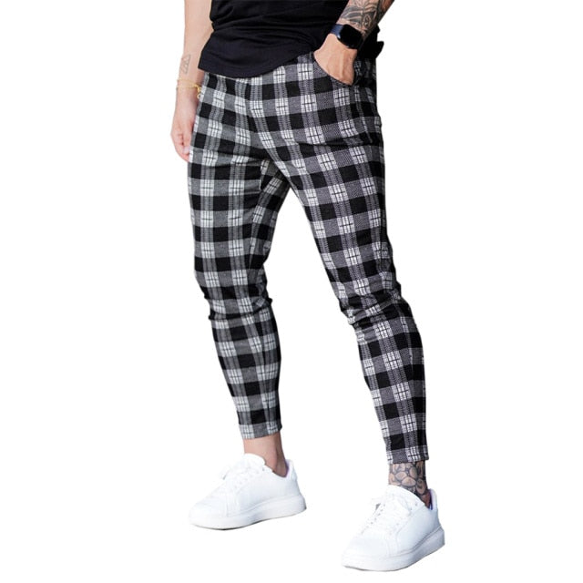 GbolsosPants Men Joggers Sweatpants 2021 Autumn Streetwear Trousers Plaid Casual Sports Mens Pants