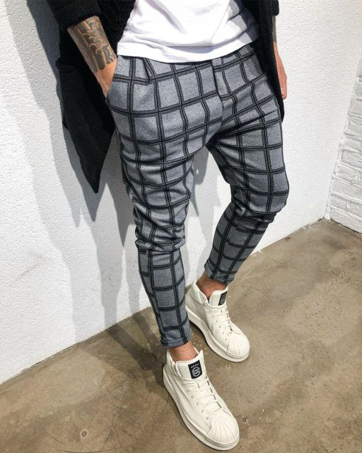 GbolsosPants Men Joggers Sweatpants 2021 Autumn Streetwear Trousers Plaid Casual Sports Mens Pants