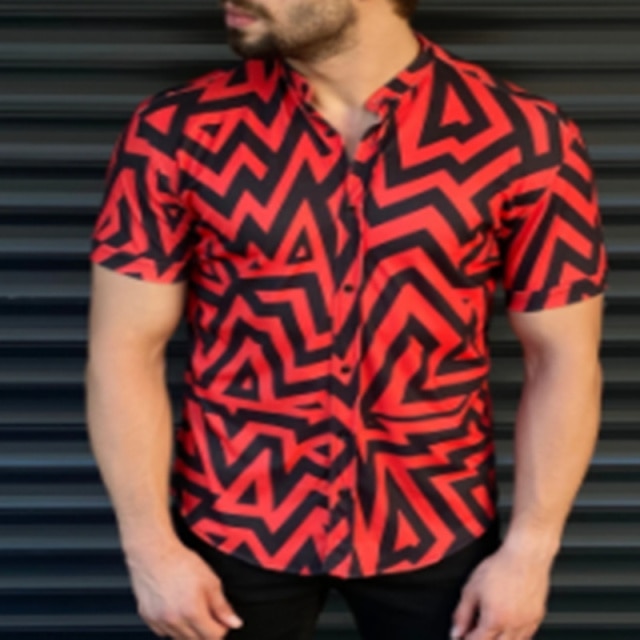 GbolsosMen's Short-Sleeve Clothing Printe Shirt 2021 Summer Fashion Floral Print Men's brand Casual Cardigan Shirt Lapel Short Slee