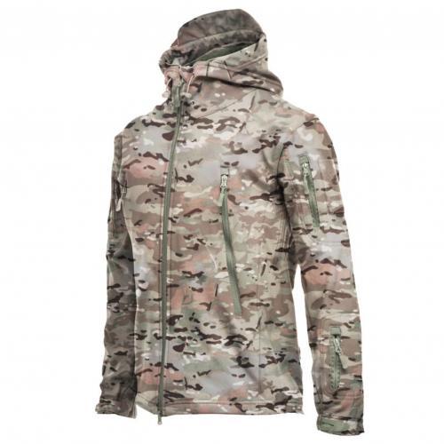 GbolsosWinter Autumn Men Thick Zipper Windbreaker Camouflage Windproof Hood Jacket Plush Lining Long Sleeve Coat Male Casual Outwear