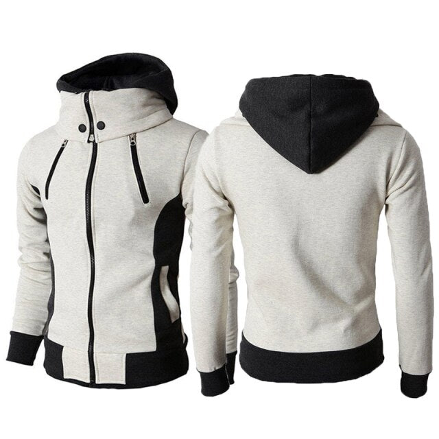 Gbolsos2021 Autumn Men Hooded Coat Men Fake Two-piece Hoodies DC Zipper Pullover Jacket Male Winter Cotton Thick Warm Man Clothing Tops