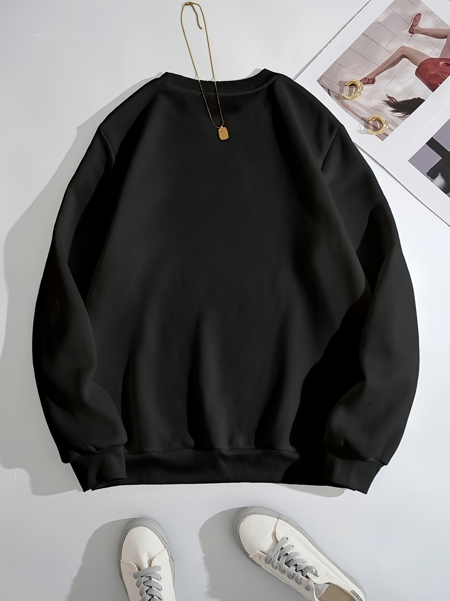 Letter Print Pullover Sweatshirt, Casual Long Sleeve Crew Neck Sweatshirt, Women's Clothing