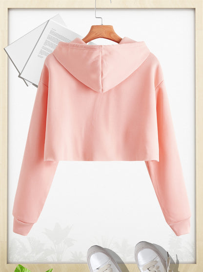 gbolsosWomen Pullover Cropped Hoodies, Long Sleeves Sweatshirts, Casual Basic Hooded Top
