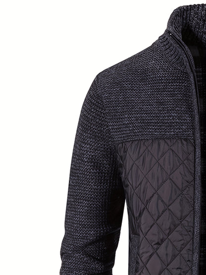 gbolsos  Men's Warm Sweater Casual Jacket, Stand Collar Jacket Coat For Fall Winter