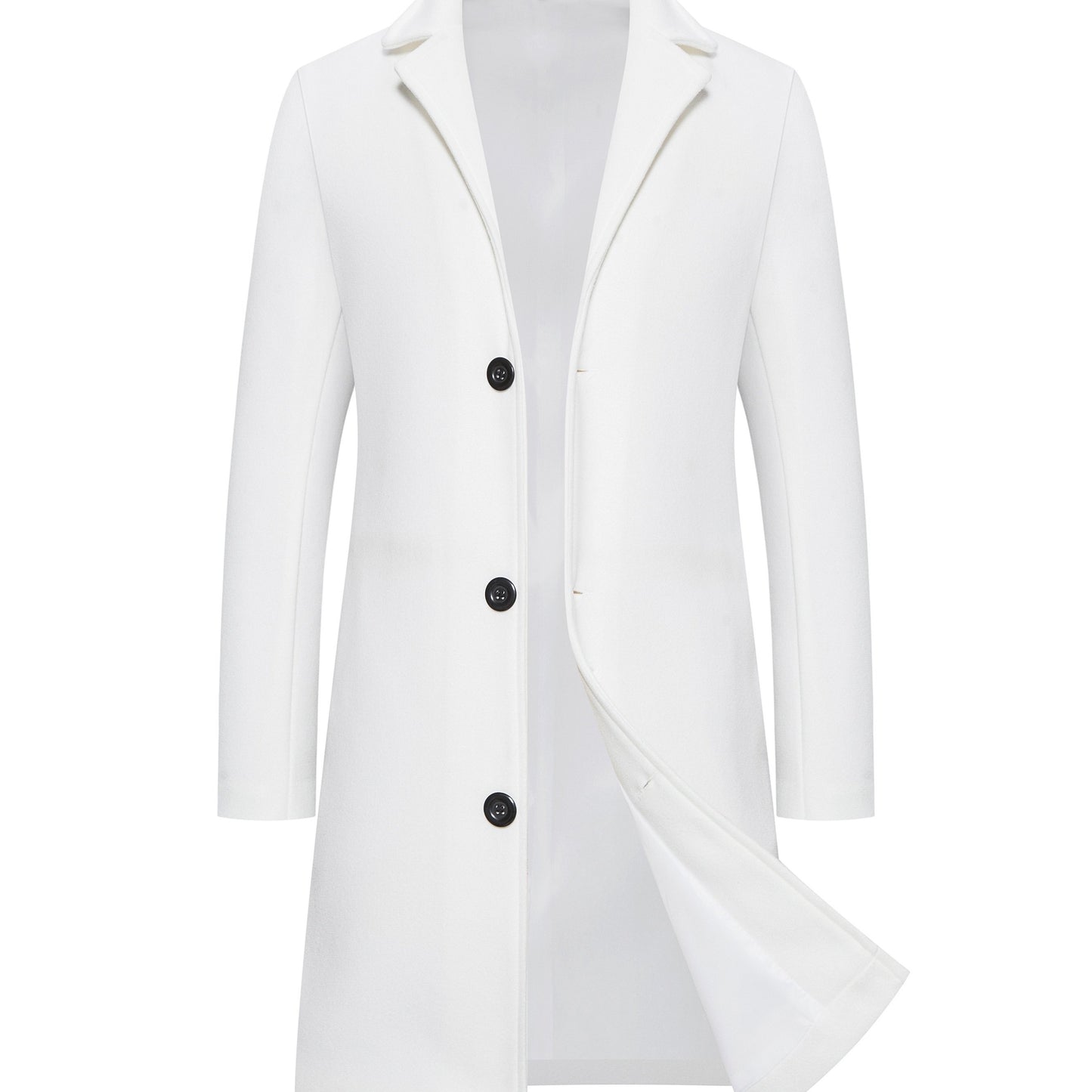 gbolsos  New Men's Mid-length Woolen Single Breasted Trench Coat Jacket