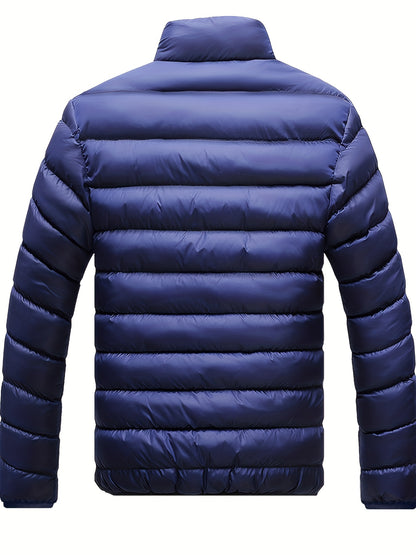gbolsos  Winter Men's Casual Slim Fit Stand Collar Zipper-Up Padded Jacket