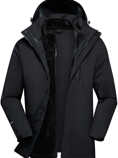 gbolsos  One Size Smaller Men's Casual Double-Layer Hooded Trench Coat Winter