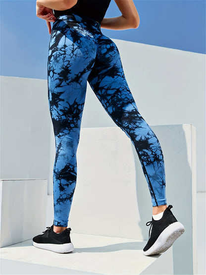 gbolsosRandom Print Leggings, High Waist Sports Casual Leggings, Women's Clothing