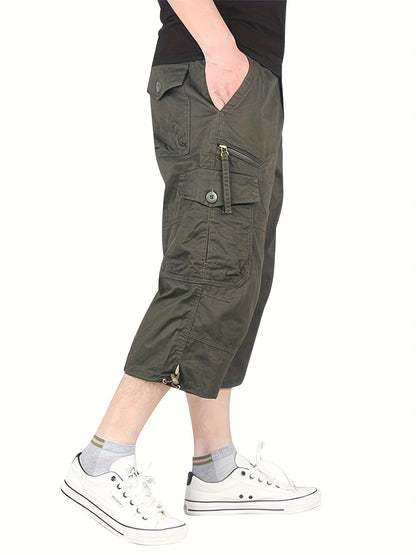 gbolsos Street Style Men's Casual Cargo Capris Jeans With Pocket, Men's Outfits